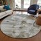 Homeroots 8' Taupe Ivory And Tan Round Floral Washable Indoor Outdoor Area Rug 582784 - alternate 3