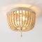 Jonathan Y Allison 10" 2-Light Shabby Chic Farmhouse Wood Beaded/Metal LED Flush Mount, Antique Silver/Cream JYL9074C - alternate 5