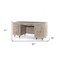 Homeroots 64" Ivory and Silver Solid Wood Executive Desk With Five Drawers 489190 - alternate 5