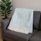Homeroots 55" X 70" Sky Blue Cotton Blend Woven Plush Throw Blanket with Fringe 632925 - alternate 6