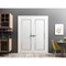 Sartodoors Solid French Double Doors 84 x 96in, Planum 0888 Painted White W/ Frosted Glass PLANUM0888DD-BEM-8496 - alternate 1