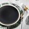 Smarty Had A Party 10.25" Black with Gold Rim Organic Round Disposable Plastic Dinner Plates (120 Plates), 120PK 930BG-CASE - alternate 10