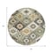 Homeroots 8' Fern Green Gold And Charcoal Round Southwestern Washable Indoor Outdoor Area Rug 632265 - alternate 6