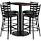 Flash Furniture Rectangle Mah Bar Table, Rctngl w/Rnd Base, Blk Seat, Laminate Top, Wood Grain RSRB1018-GG - alternate 1