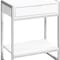 Homeroots 24" Silver And White Wood And Metal End Table With Drawer And Shelf 333226 - alternate 4