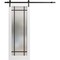 Sartodoors Sturdy Barn Door Frosted Tempered Glass Planum 2112 White 42x96 Solid Core Modern Interior PLANUM2112BD-B-WS-42 x 96 - alternate 1