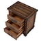 Homeroots Set of Two 26" Walnut Solid Wood Distressed Three Drawer Nightstand, 2PK 653105 - alternate 5