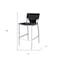 Homeroots Set of Two 25" Gray and Silver Faux Leather and Metal Low Back Counter Height Bar Chairs, 2PK 555050 - alternate 6