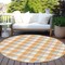 Homeroots 8' Orange Gray And Beige Round Plaid Washable Indoor Outdoor Area Rug 601418 - alternate 5