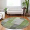 Homeroots 8' Green And Olive Green Round Striped Washable Indoor Outdoor Area Rug 581697 - alternate 3