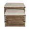 Homeroots Set of Two Brown Wood Slat and Upholstery Storage Benches With Flip Top 379835 - alternate 1