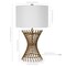 Homeroots 25" Antiqued Brass Metal Adjustable Table Lamp With White Drum Shade 524524 - alternate 8