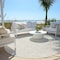 Homeroots 8' Beige And Ivory Round Geometric Washable Indoor Outdoor Area Rug 595621 - alternate 6