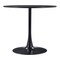 Homeroots 36" Black Wood and Steel Pedestal Base Round Top Dining Table 571410 - alternate 4