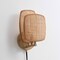 Vidalite Amud Bamboo Wicker Wall Sconce with Natural Wood Finish, Stitched Velvet Detailing, Plug-In CE1009081 - alternate 5