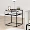 Homeroots 22" Black And Clear Glass And Steel Square End Table With Shelf 544187 - alternate 8