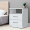 Homeroots 20" White Wood Two Drawer Nightstand 534892 - alternate 1