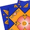 Homeroots 8" x 8" Blue and Gold Celestial Mosaic Peel and Stick Removable Tiles 400445 - alternate 4