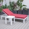 Leisuremod Chelsea Modern Outdoor White Chaise Lounge Chair With Side Table & Red Cushions CLTW-77R - alternate 6