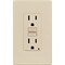 Leviton SmartlockPro Self-Test 15A Light Almond Residential Grade 5-15R GFCI Outlet W/ Screwless Wall Plate C16-GFNT1-0PT - alternate 2