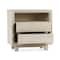 Homeroots 27" Distressed Sand Two Drawer Solid Wood Nightstand 549967 - alternate 4