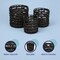 Happimess Lattice Bohemian Coastal Handwoven Water Hyacinth Rope Nesting Baskets w/Handles, Black, Set of 3 BSK2032C-3SET - alternate 3