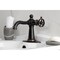 Kingston Brass One-Handle Single-Hole Bathroom Faucet with Knurled Handle and Push Pop-Up Drain, Naples Bronze KSD354RKZNB - alternate 3