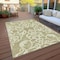 Homeroots 5' X 8' Sage And Ivory Damask Washable Indoor Outdoor Area Rug 614396 - alternate 7