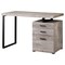 Homeroots 47" Taupe and Black Computer Desk With Three Drawers 333511 - alternate 6