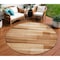 Homeroots 8' Rust And Ivory Round Striped Washable Indoor Outdoor Area Rug 630995 - alternate 1