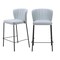 Homeroots Set of Two 26" Gray And Black Faux Leather And Steel Counter Height Bar Chairs 555746 - alternate 5