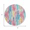 Homeroots 8' White Pink And Teal Blue Round Striped Washable Indoor Outdoor Area Rug 617706 - alternate 3