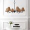 Jonathan Y Grady 35" 6-Light Grand Coastal Farmhouse Adjustable Swooping Arm Metal w/Hand-Woven Rattan Shades L JYL9560C - alternate 6
