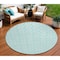 Homeroots 8' Aqua And Beige Round Ogee Washable Indoor Outdoor Area Rug 601610 - alternate 1