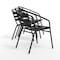 Flash Furniture Lila  Black Metal Restaurant Stack Chair with Aluminum Slats, PK4 4-TLH-017C-BK-GG - alternate 12