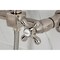 Kingston Brass Two-Handle Wall Mount Bridge Kitchen Faucet with Brass Sprayer, Brushed Nickel KS2448AXBS - alternate 3
