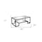 Homeroots 45" Clear And Black Glass And Steel Sled Coffee Table With Shelf 520964 - alternate 5