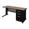 Regency Fusion Teachers Desk W/ Single Pedestal Drawer Unit, 66 in W X Wood, Metal, Noble Oak MSP6624NO - alternate 1