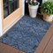 Homeroots 3' X 5' Navy Blue And Denim Blue Floral Washable Indoor Outdoor Area Rug 588894 - alternate 1