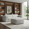 Homeroots 88" Gray Fabric Sofa With Ottoman With Brown Legs 641051 - alternate 6