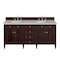 James Martin Vanities Brittany 72" Double Vanity, Burnished Mahogany, w/ 3 CM Siberian Silestone Top 650-V72-BNM-3SFR - alternate 1