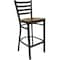 Flash Furniture Restaurant Stool, Ladder Back, Mah Seat, Seat Height Range: 29" XU-DG697BLAD-BAR-MAHW-GG - alternate 1