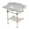 Kingston Brass 36-Inch Carrara Marble Console Sink with Acrylic Legs and Shelf, 8-Inch, 3-Hole LMS36MASQB7 - alternate 1
