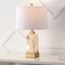 Jonathan Y Eloise 23" Coastal Glam Rectangular Alabaster/Metal LED Table Lamp w/Nightlight Base, White/Gold Pain JYL6202A - alternate 6