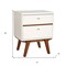 Homeroots 26" White Two Drawer Wood Nightstand 399255 - alternate 3