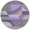 Homeroots 8' Purple Gray And Beige Round Geometric Washable Indoor Outdoor Area Rug 616738 - alternate 7
