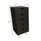 Homeroots 16" Black Solid Wood Five Drawer Lingerie Chest 522813 - alternate 3