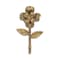 Homeroots 4" Antiqued Gold Cast Iron Flower Wall Hook 612084 - alternate 4