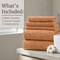 Lavish Home 6PC Jacquard Towel Set 100% Cotton Bathroom Accessories Soft & Absorbent Bathroom Set 67-040-CLAY - alternate 5
