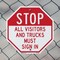 Signmission Stop All Visitors and Trucks Must S, 6 inch X 6 inch, Plastic Sign, 2PK OC-P-2PACK-6-245 - alternate 3